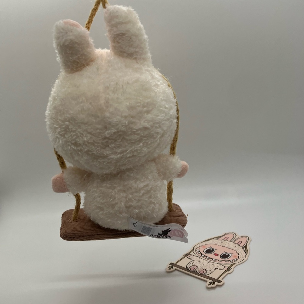 WHITE Pop Mart Pop Land Exclusive Timber Workshop Labubu Plush on Swing - Picture 4 of 16